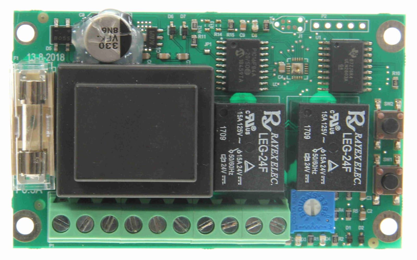 PR145-print (230 V AC-uitvoering) van boven